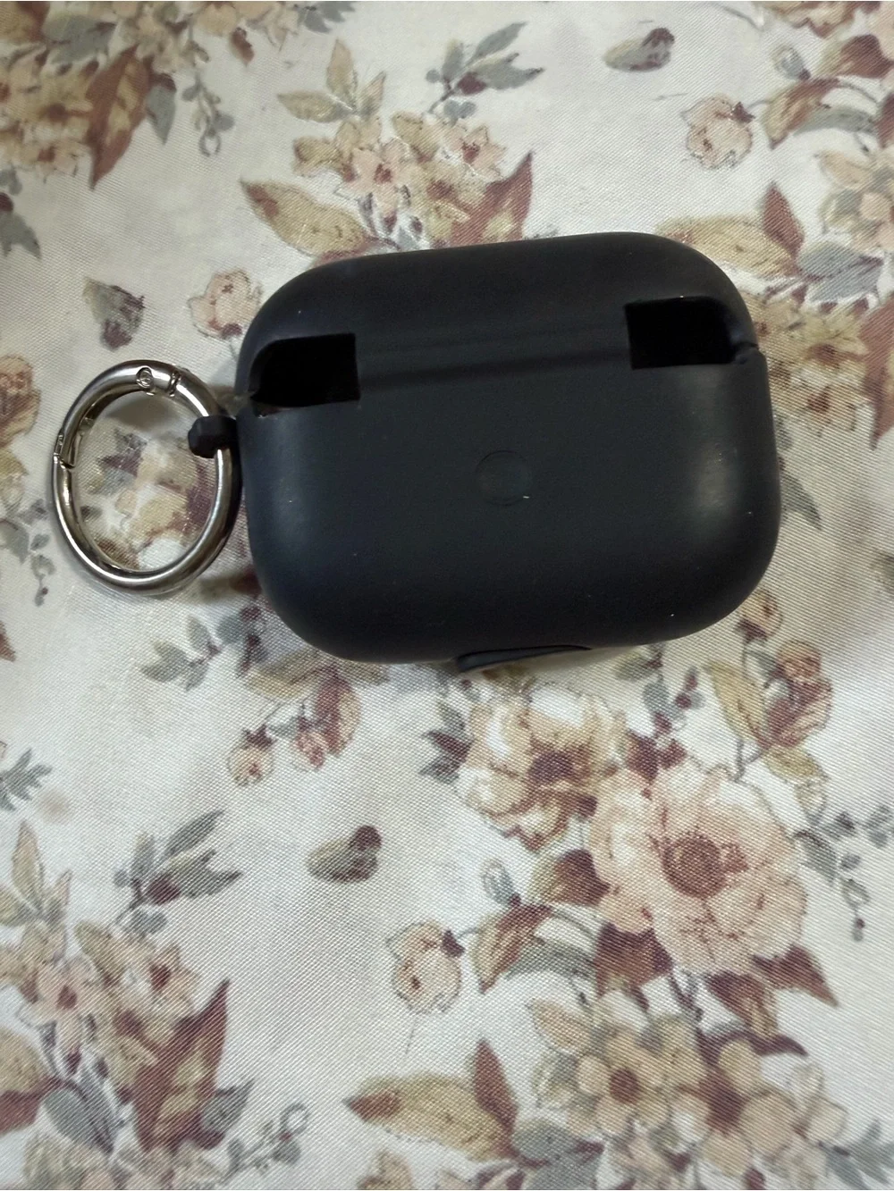 TOUS Black Earbud Charging Case Cover with Silver Keyring Promax